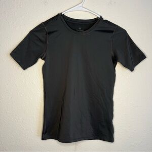 Kids Teens Youth Medium Stretchy Black Gray  Short-Sleeve Performance Tee